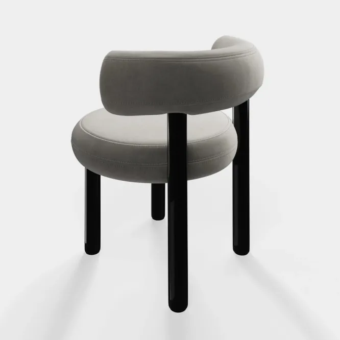 Krzesło Fat Black Steel - Clay Velvet Tom Dixon