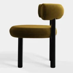 Krzesło Fat Black Steel - Forest Velvet Tom Dixon