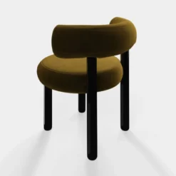 Krzesło Fat Black Steel - Forest Velvet Tom Dixon
