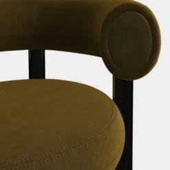 Krzesło Fat Black Steel - Forest Velvet Tom Dixon