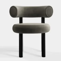 Krzesło Fat Black Steel - Niagara Velvet Tom Dixon