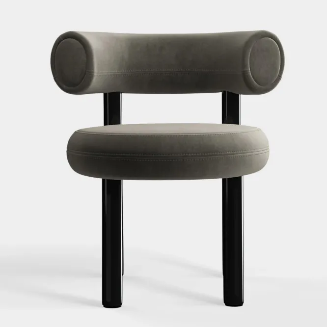 Krzesło Fat Black Steel - Niagara Velvet Tom Dixon