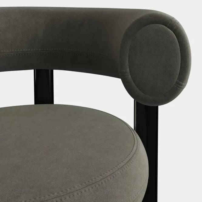 Krzesło Fat Black Steel - Niagara Velvet Tom Dixon