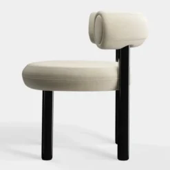 Krzesło Fat Black Steel - Pearl Velvet Tom Dixon