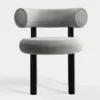 Krzesło Fat Black Steel - Silver Velvet Tom Dixon