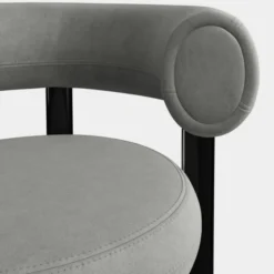Krzesło Fat Black Steel - Silver Velvet Tom Dixon