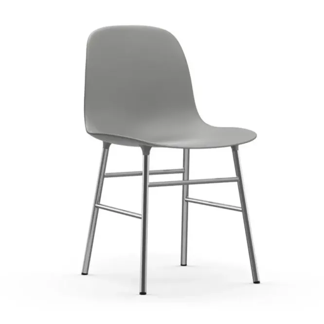Krzesło Form Chromowana Podstawa Szare Normann Copenhagen