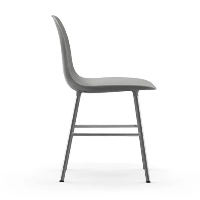 Krzesło Form Chromowana Podstawa Szare Normann Copenhagen