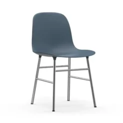 Krzesło Form Chromowana Podstawa Niebieskie Normann Copenhagen