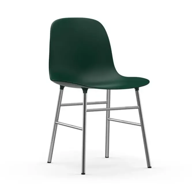 Krzesło Form Chromowana Podstawa Zielone Normann Copenhagen