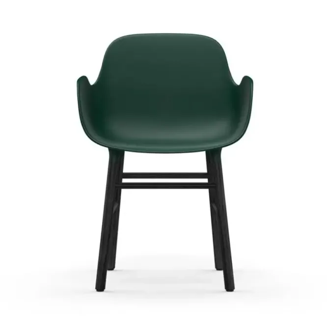 Krzesło Form Z Podłokietnikami Czarna Podstawa Zielone Normann Copenhagen