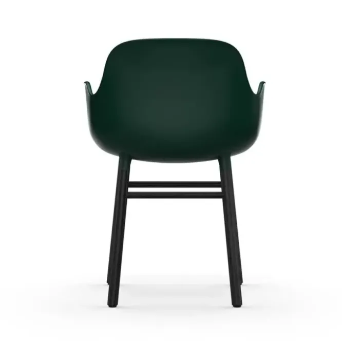 Krzesło Form Z Podłokietnikami Czarna Podstawa Zielone Normann Copenhagen