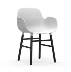 Krzesło Form Z Podłokietnikami Czarna Podstawa Białe Normann Copenhagen