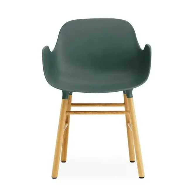 Krzesło Form Z Podłokietnikami Dębowa Podstawa Zielone Normann Copenhagen