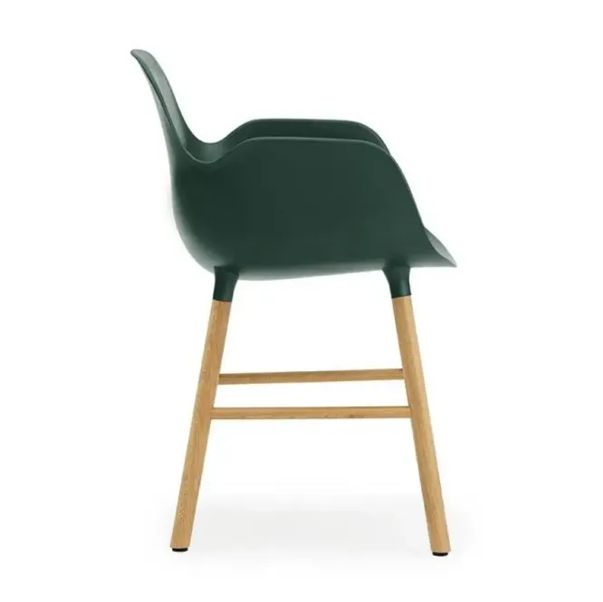 Krzesło Form Z Podłokietnikami Dębowa Podstawa Zielone Normann Copenhagen