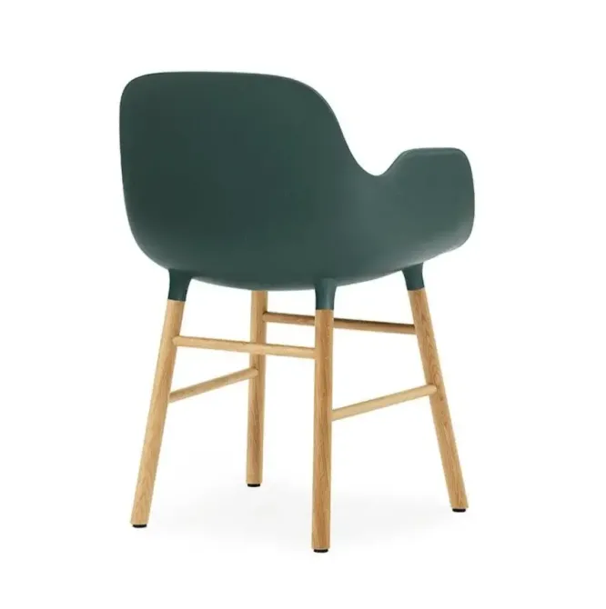 Krzesło Form Z Podłokietnikami Dębowa Podstawa Zielone Normann Copenhagen