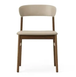 Krzesło Herit Ciemny Dąb Skórzane Piaskowe Normann Copenhagen