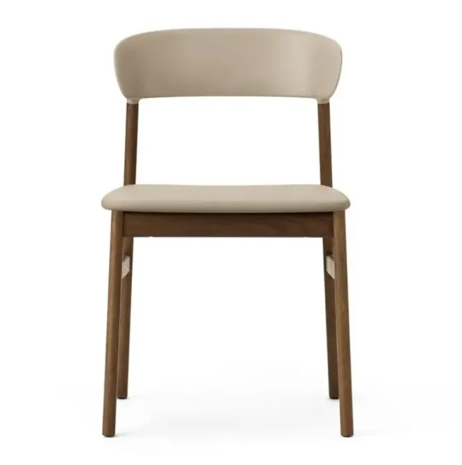 Krzesło Herit Ciemny Dąb Skórzane Piaskowe Normann Copenhagen