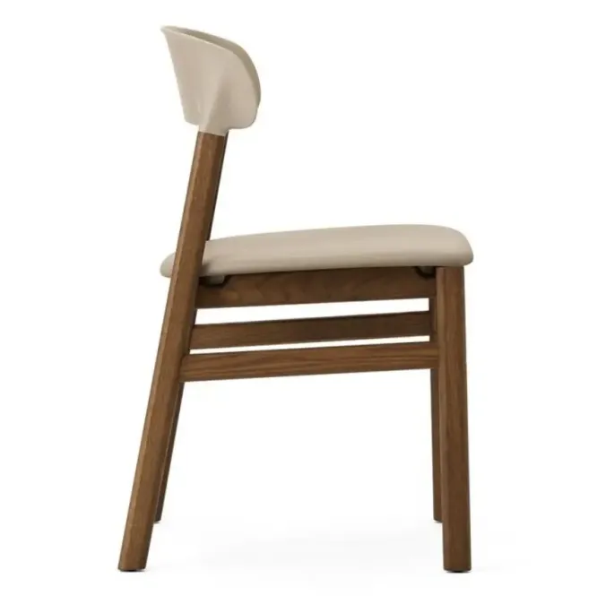 Krzesło Herit Ciemny Dąb Skórzane Piaskowe Normann Copenhagen
