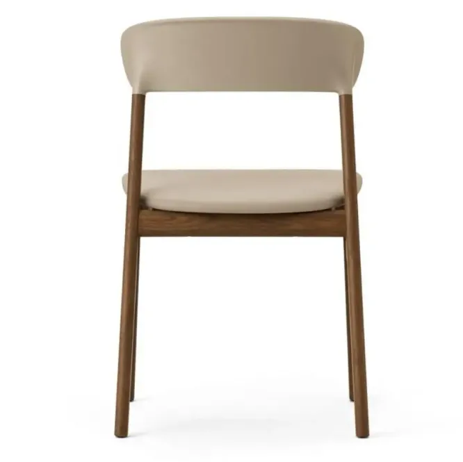 Krzesło Herit Ciemny Dąb Skórzane Piaskowe Normann Copenhagen