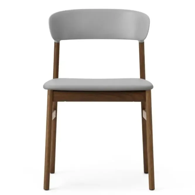 Krzesło Herit Ciemny Dąb Skórzane Szare Normann Copenhagen