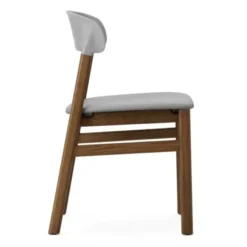 Krzesło Herit Ciemny Dąb Skórzane Szare Normann Copenhagen