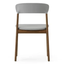 Krzesło Herit Ciemny Dąb Skórzane Szare Normann Copenhagen