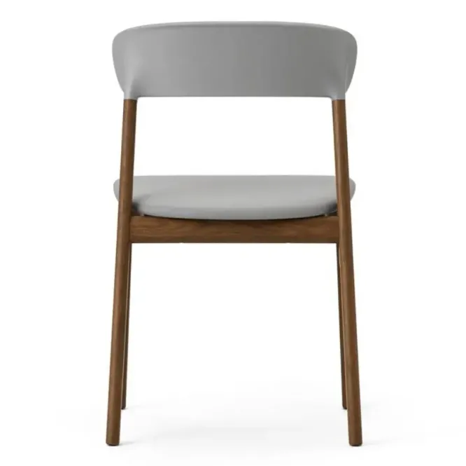 Krzesło Herit Ciemny Dąb Skórzane Szare Normann Copenhagen