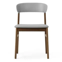 Krzesło Herit Ciemny Dąb Skórzane Białe Normann Copenhagen