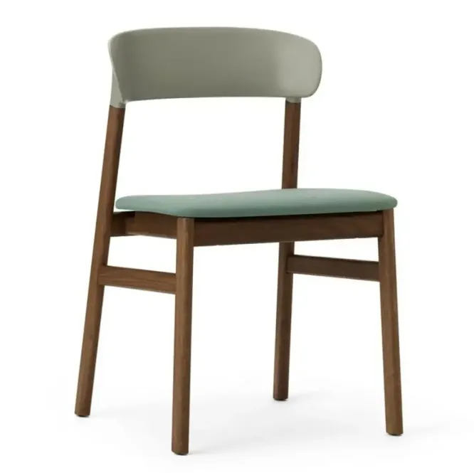 Krzesło Herit Ciemny Dąb Tapicerowane Zielone Normann Copenhagen