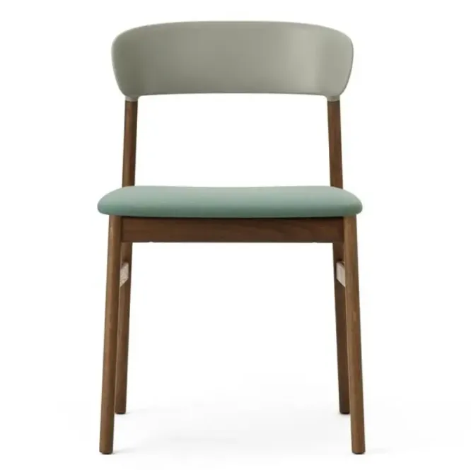 Krzesło Herit Ciemny Dąb Tapicerowane Zielone Normann Copenhagen