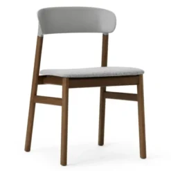 Krzesło Herit Ciemny Dąb Tapicerowane Szare Normann Copenhagen