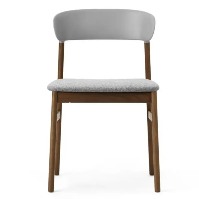Krzesło Herit Ciemny Dąb Tapicerowane Szare Normann Copenhagen