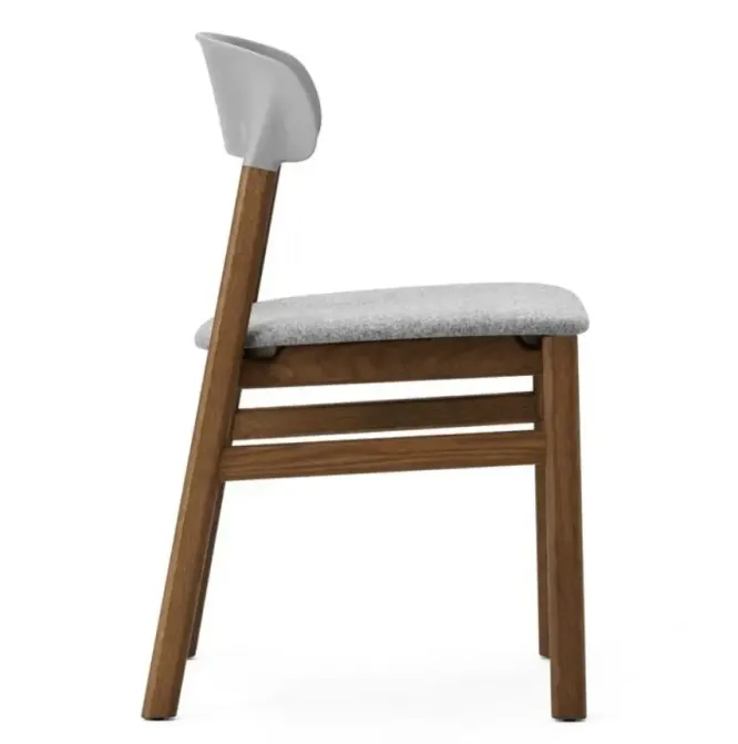 Krzesło Herit Ciemny Dąb Tapicerowane Szare Normann Copenhagen