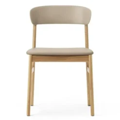 Krzesło Herit Jasny Dąb Skórzane Piaskowe Normann Copenhagen