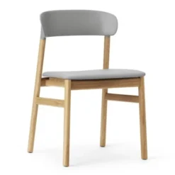 Krzesło Herit Jasny Dąb Skórzane Szare Normann Copenhagen