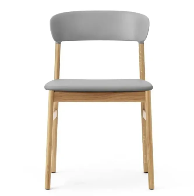 Krzesło Herit Jasny Dąb Skórzane Szare Normann Copenhagen