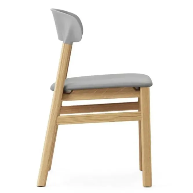 Krzesło Herit Jasny Dąb Skórzane Szare Normann Copenhagen