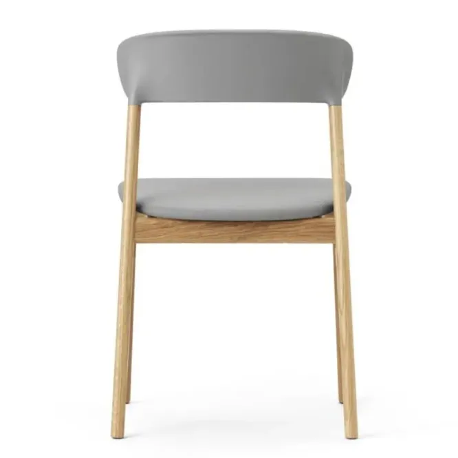 Krzesło Herit Jasny Dąb Skórzane Szare Normann Copenhagen