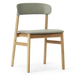 Krzesło Herit Jasny Dąb Skórzane Zielone Normann Copenhagen