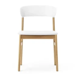 Krzesło Herit Jasny Dąb Skórzane Białe Normann Copenhagen