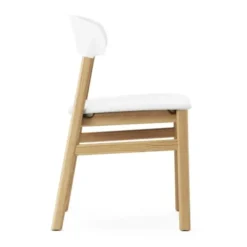 Krzesło Herit Jasny Dąb Skórzane Białe Normann Copenhagen