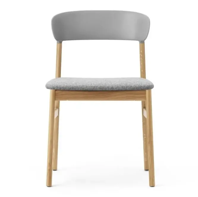Krzesło Herit Jasny Dąb Tapicerowane Szare Normann Copenhagen