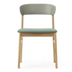 Krzesło Herit Jasny Dąb Tapicerowane Zielone Normann Copenhagen