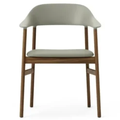 Krzesło Herit Z Podłokietnikami Ciemny Dąb Skórzane Zielone Normann Copenhagen