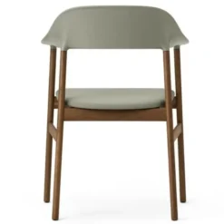 Krzesło Herit Z Podłokietnikami Ciemny Dąb Skórzane Zielone Normann Copenhagen