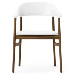 Krzesło Herit Z Podłokietnikami Ciemny Dąb Skórzane Białe Normann Copenhagen