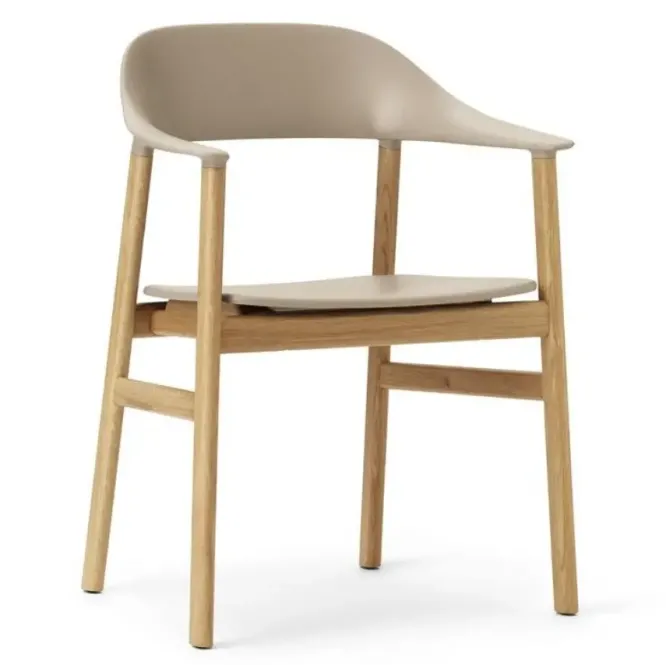 Krzesło Herit Z Podłokietnikami Jasny Dąb Piaskowe Normann Copenhagen