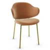 Krzesło Holly Cs2037 Mosiężna Podstawa Cognac Calligaris
