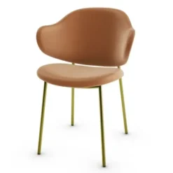 Krzesło Holly Cs2037 Mosiężna Podstawa Cognac Calligaris
